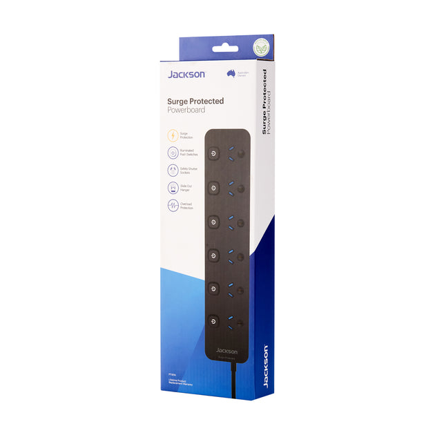 Surge Protected Powerboard - Switched 6 Outlet | Jacksonpower