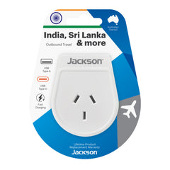 Outbound Slim USB-A & C Travel Adaptor - India