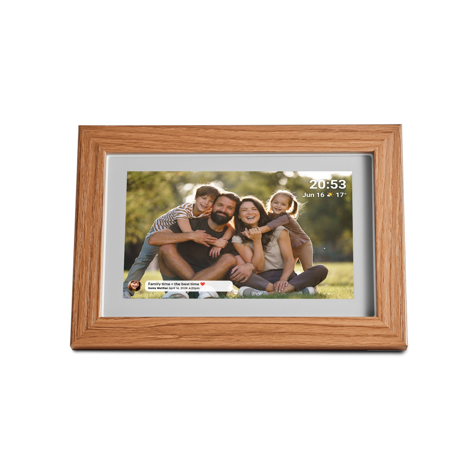 OnePlace Smart Wi-Fi Photo Frame - 7" Oak