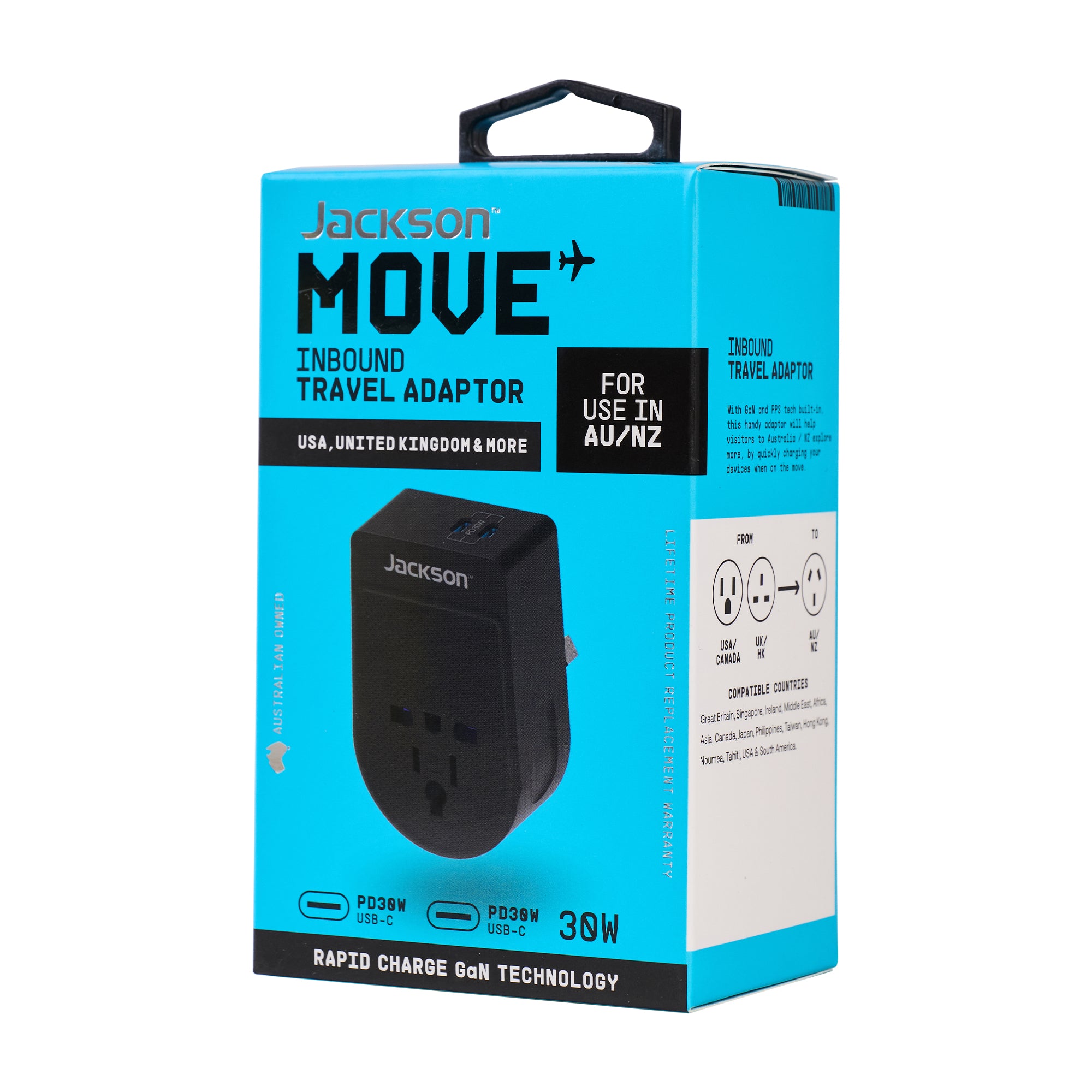 Move Inbound USA+UK 30W USB-C Travel Adaptor