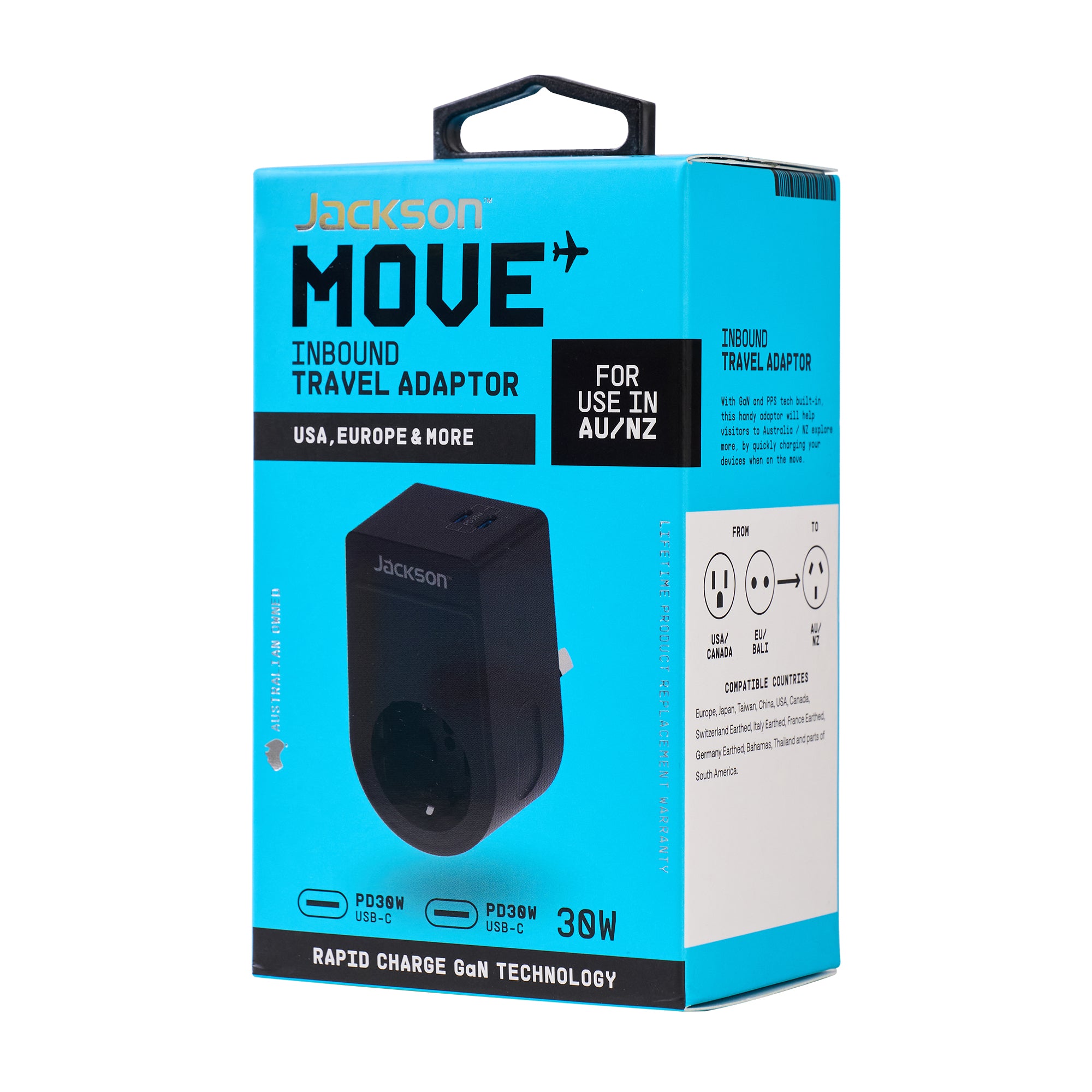 Move Inbound  EU + USA 30W USB-C Travel Adaptor