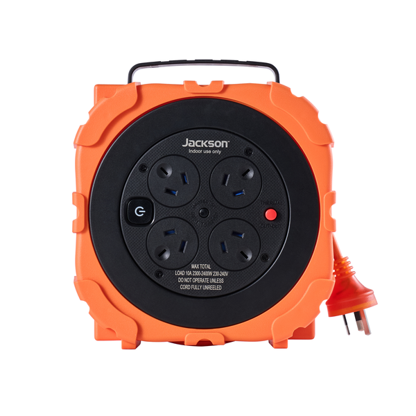 Rugged Home 4 Outlet 10 Metre Heavy Duty Extension Reel
