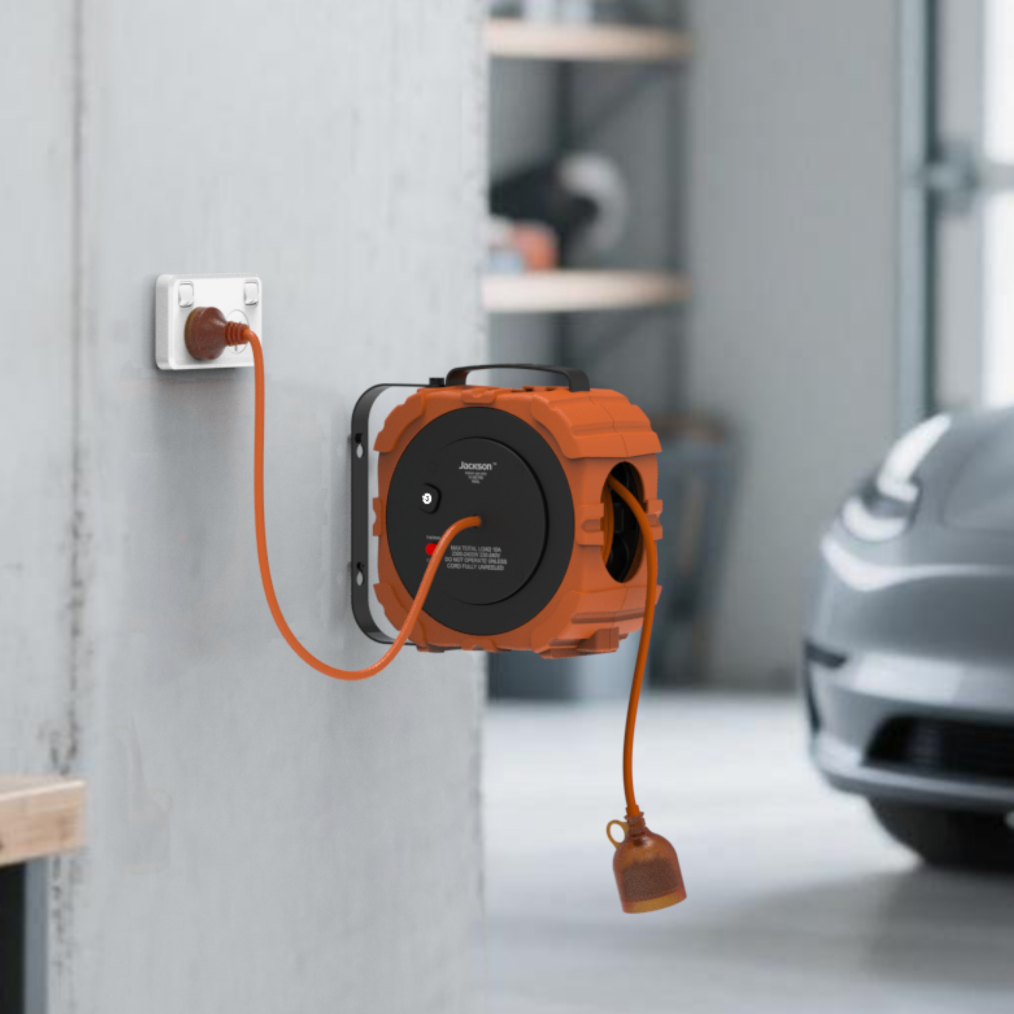 Rugged Plus 10m Heavy Duty Wall Mount Cable Reel