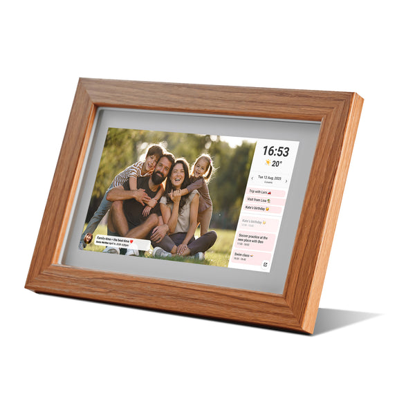 OnePlace Smart Wi-Fi Photo Frame - 7" Oak