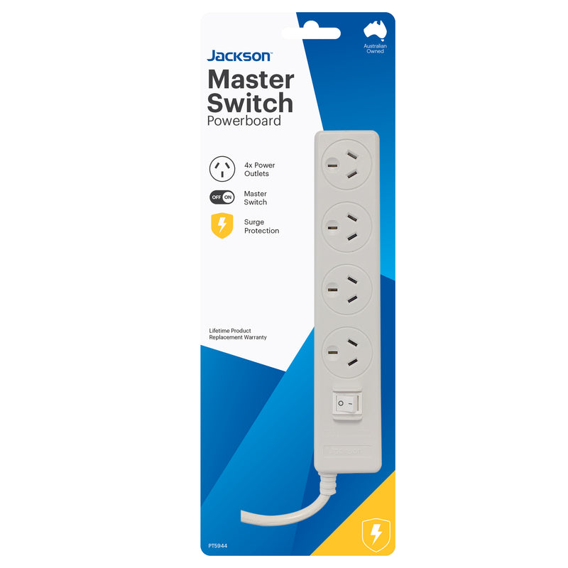 Master Switched Surge Powerboard- 4 Outlet