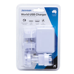 World 2 x USB-A & USB-C Charger