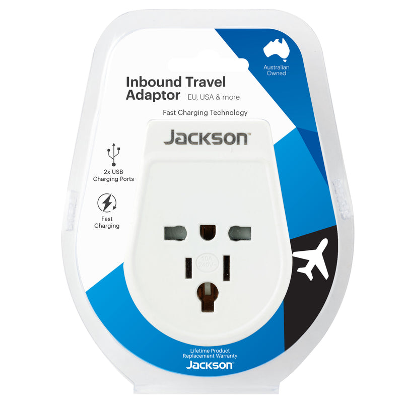 Inbound Slim USB-A Travel Adaptor - USA & UK